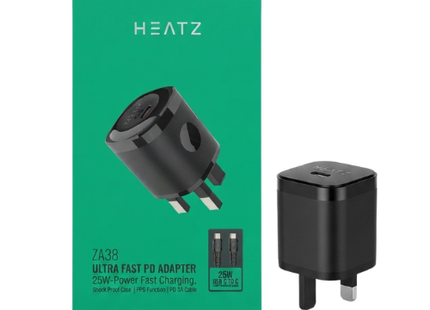 Heatz ZA38 25W PD Fast Charging Adapter with USB-C to USB-C Cable