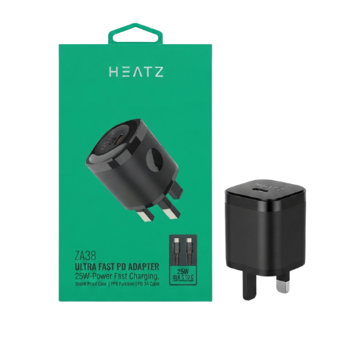 Heatz ZA38 25W PD Fast Charging Adapter with USB-C to USB-C Cable