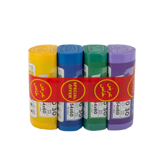Garbage Bags  Assorted Color 54 x 60 cm - 10 Gallons - 30 Pcs x 4 Rolls