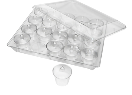 Acrilyc Round Cup 2oz With Lid In Box- 1 Pack x 20 Pieces