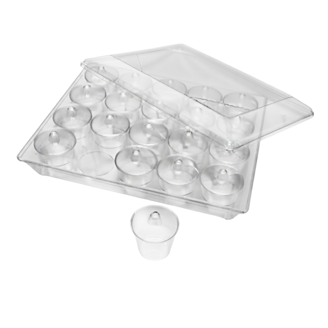 Acrilyc Round Cup 2oz With Lid In Box- 1 Pack x 20 Pieces